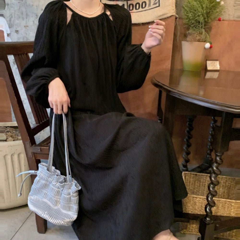 プリーツ加工長袖ワンピース｜オフィスカジュアル レディース 通販【ミレジェネ】