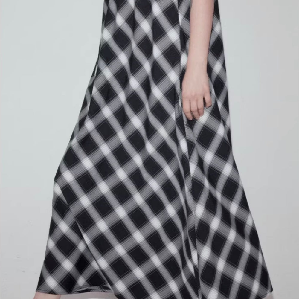 チェック柄リラックスワンピース｜オフィスカジュアル レディース 通販【ミレジェネ】