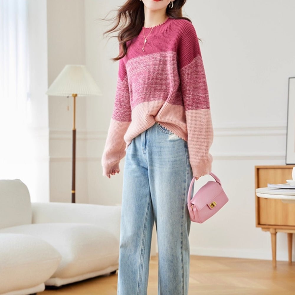 グラデーションデザインニット｜オフィスカジュアル レディース 通販【ミレジェネ】