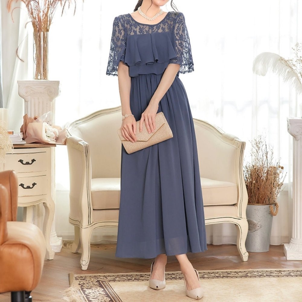 レース切り替えワンピース｜オフィスカジュアル レディース 通販【ミレジェネ】