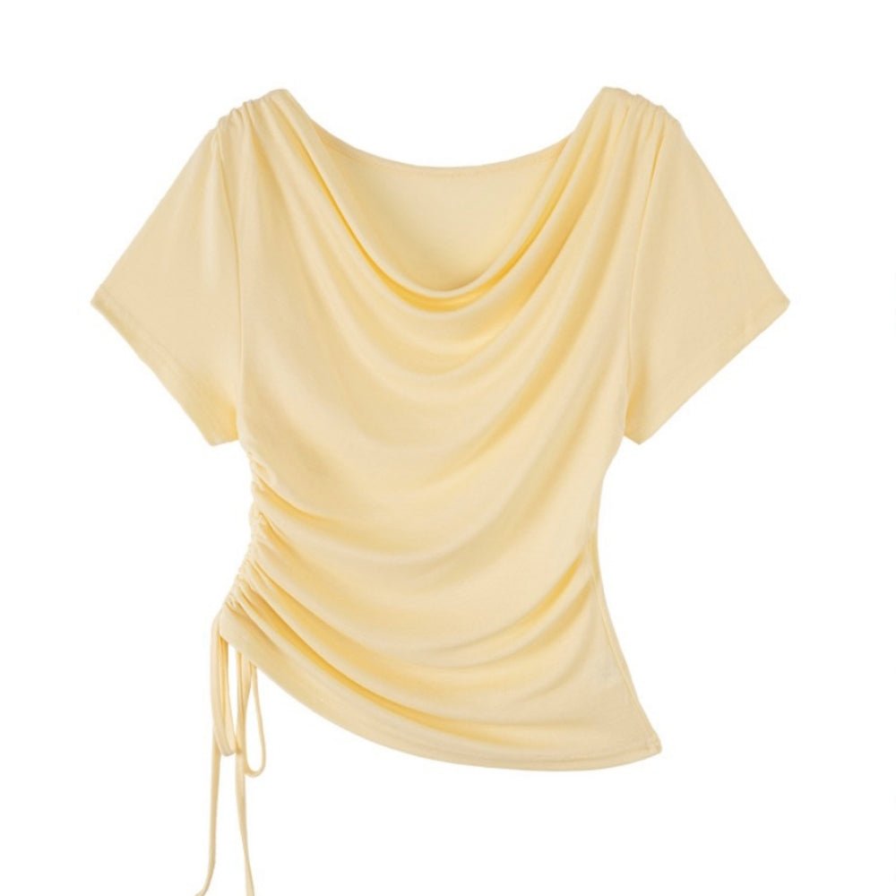 ドレープネックサイドドロストＴシャツ｜オフィスカジュアル レディース 通販【ミレジェネ】