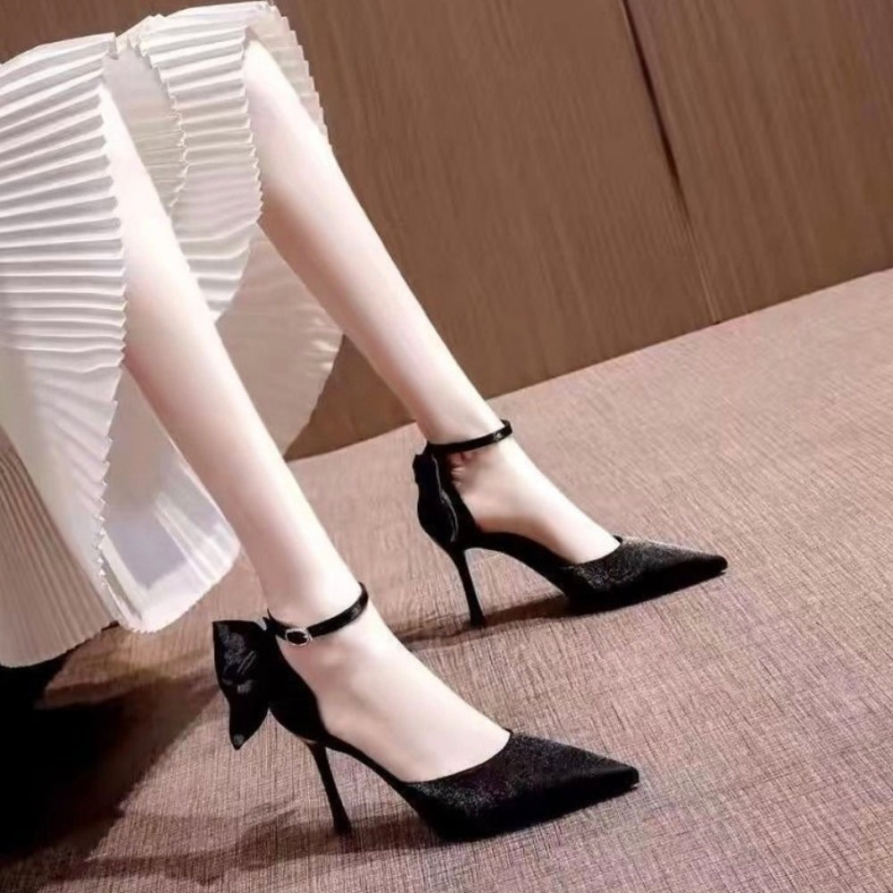 バックリボンストラップパンプス｜オフィスカジュアル レディース 通販【ミレジェネ】