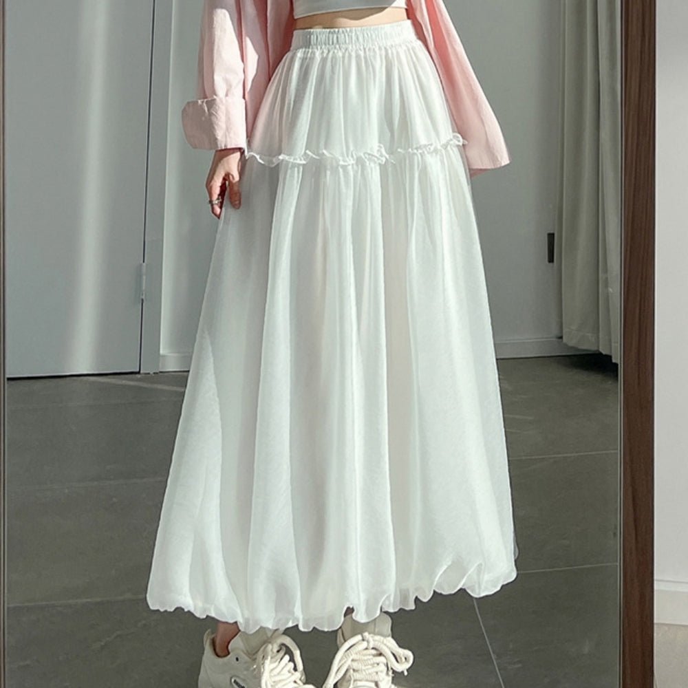 シフォンマキシバルーンスカート｜オフィスカジュアル レディース 通販【ミレジェネ】