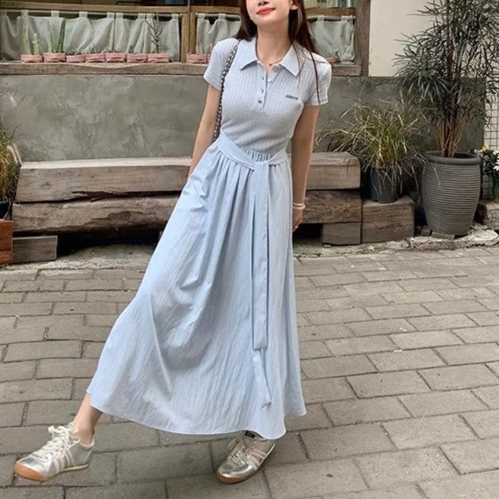 ポロドッキング半袖ワンピース｜オフィスカジュアル レディース 通販【ミレジェネ】