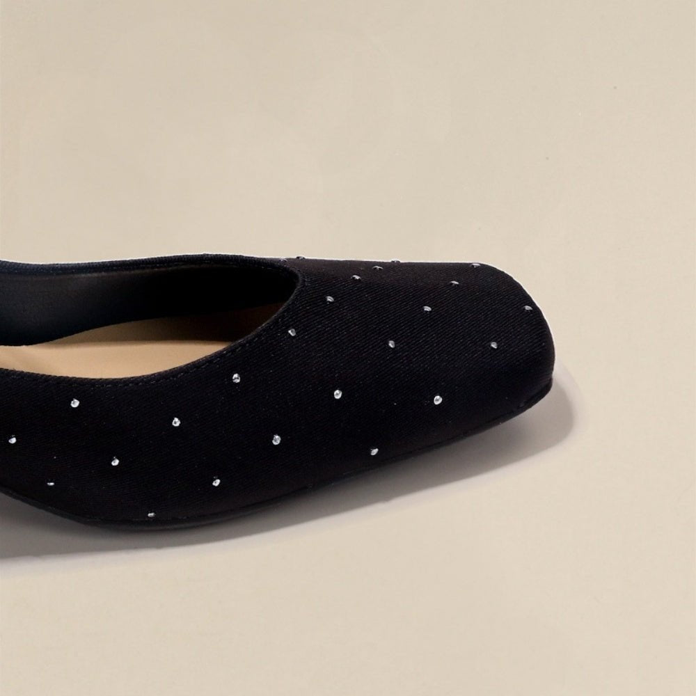 ラメドットスクエアトゥストラップパンプス｜オフィスカジュアル レディース 通販【ミレジェネ】