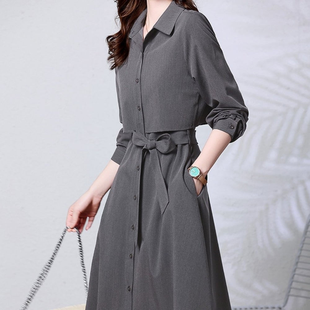 レギュラーカラーブラウスワンピース｜オフィスカジュアル レディース 通販【ミレジェネ】