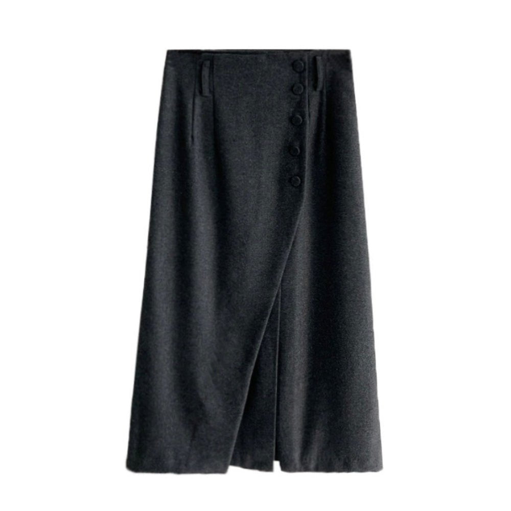 フロントスリットウールスカート｜オフィスカジュアル レディース 通販【ミレジェネ】