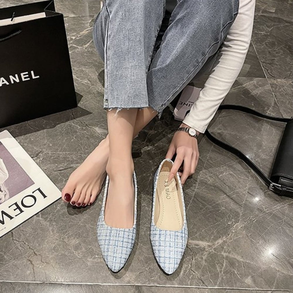 シンプルツイードフラットパンプス｜オフィスカジュアル レディース 通販【ミレジェネ】