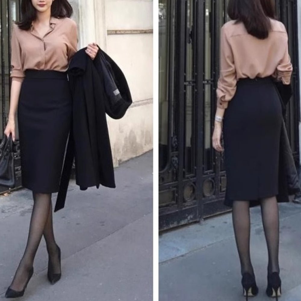 膝丈ベーシックタイトスカート｜オフィスカジュアル レディース 通販【ミレジェネ】