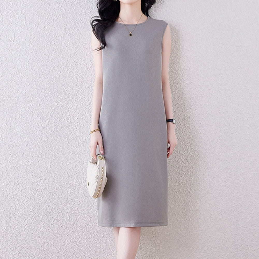 ラウンドネックベーシックワンピース｜オフィスカジュアル レディース 通販【ミレジェネ】