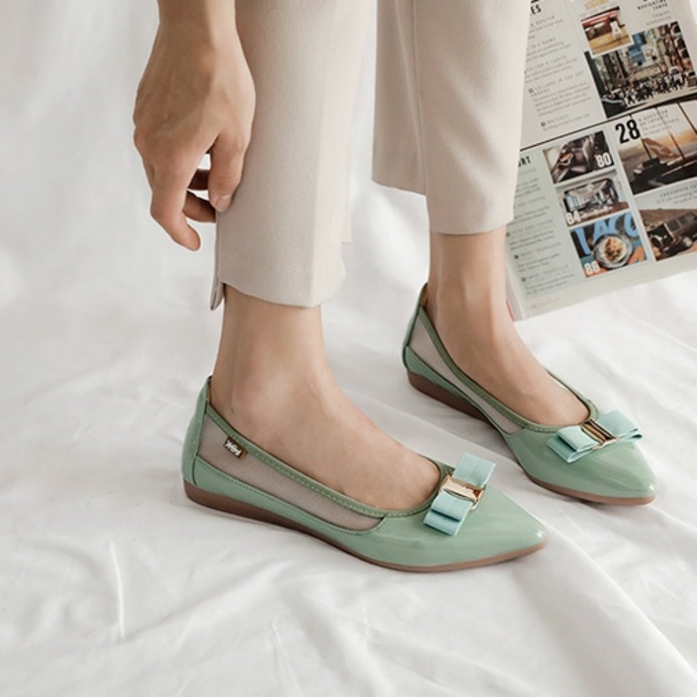 サイドメッシュフラットパンプス｜オフィスカジュアル レディース 通販【ミレジェネ】