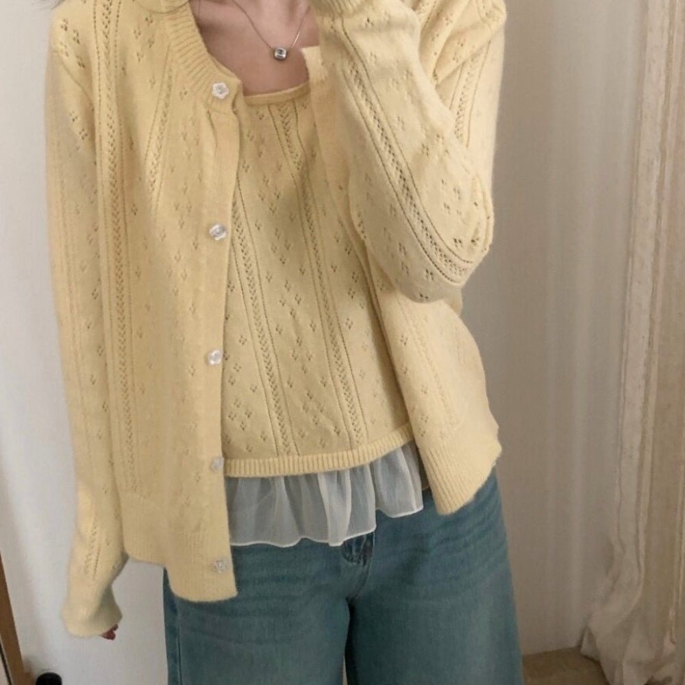 シアーフリルヘムニットアンサンブル｜オフィスカジュアル レディース 通販【ミレジェネ】