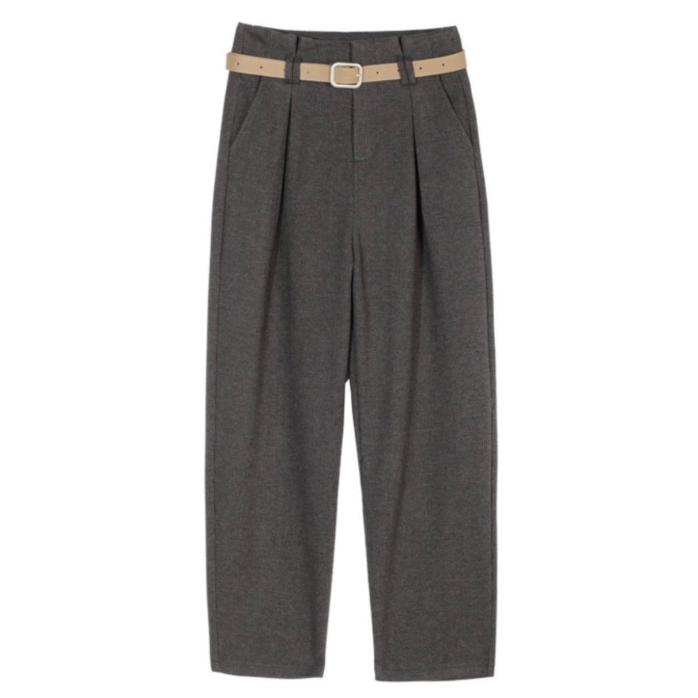 3色 コーデュロイパンツ ダブルタック カジュアル ハイウエスト