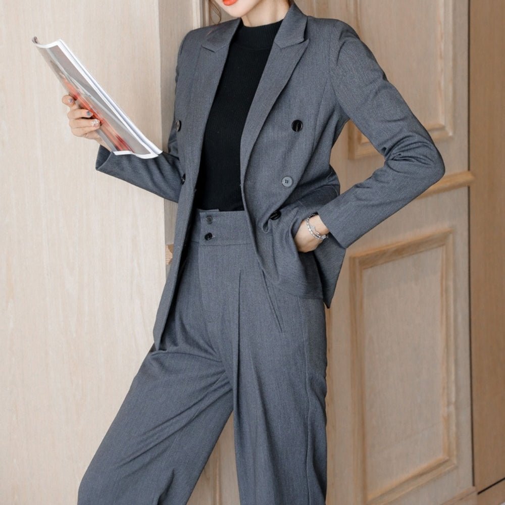ハイウエストワイドパンツ・ダブルジャケットセットアップ｜オフィスカジュアル レディース 通販【ミレジェネ】