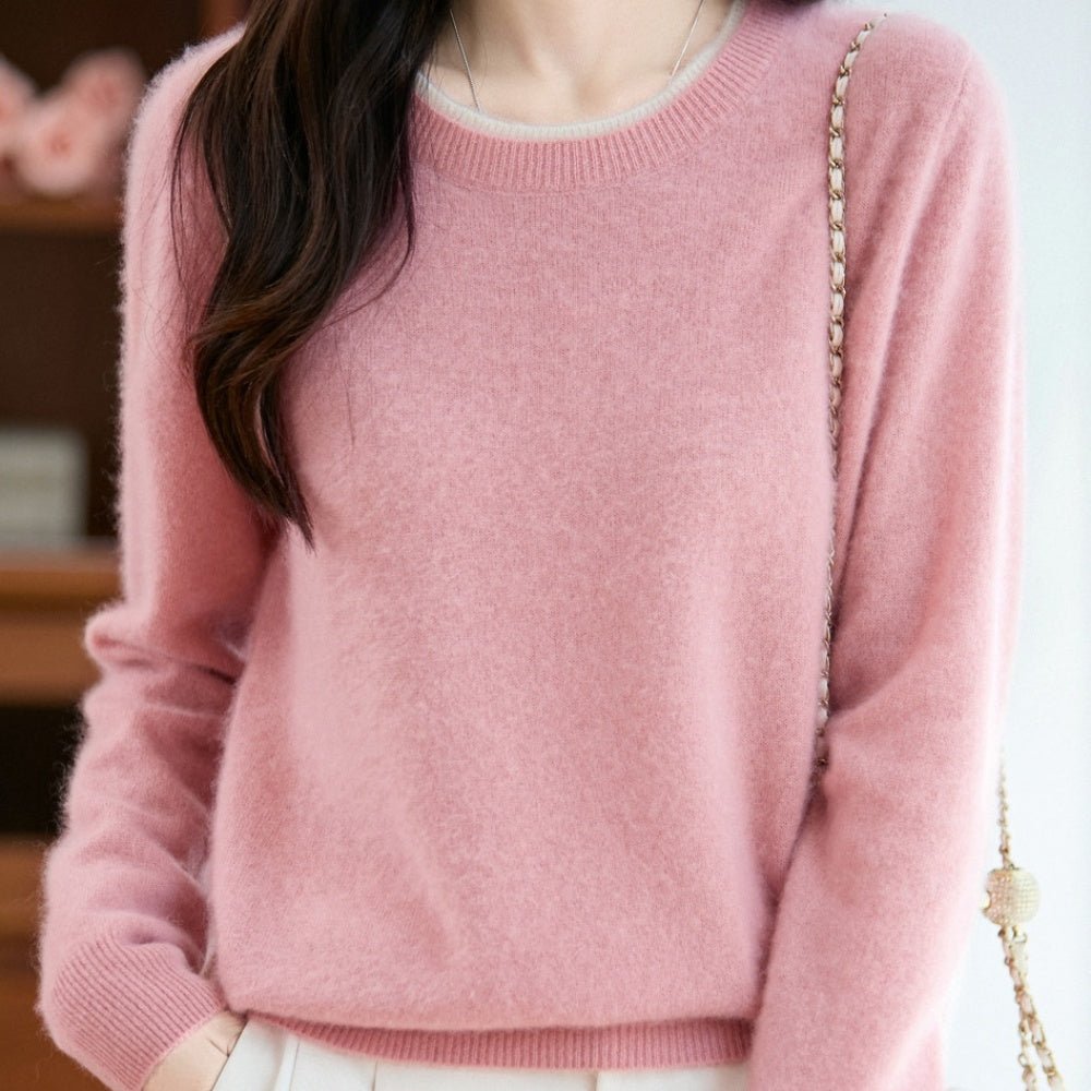 首元バイカラーニット｜オフィスカジュアル レディース 通販【ミレジェネ】