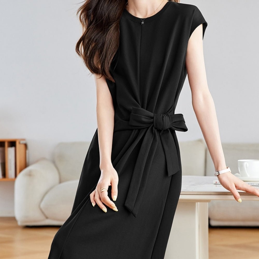 コクーンウエストリボンワンピース｜オフィスカジュアル レディース 通販【ミレジェネ】