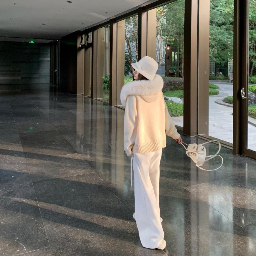 ボリュームファーフードカーディガン｜オフィスカジュアル レディース 通販【ミレジェネ】