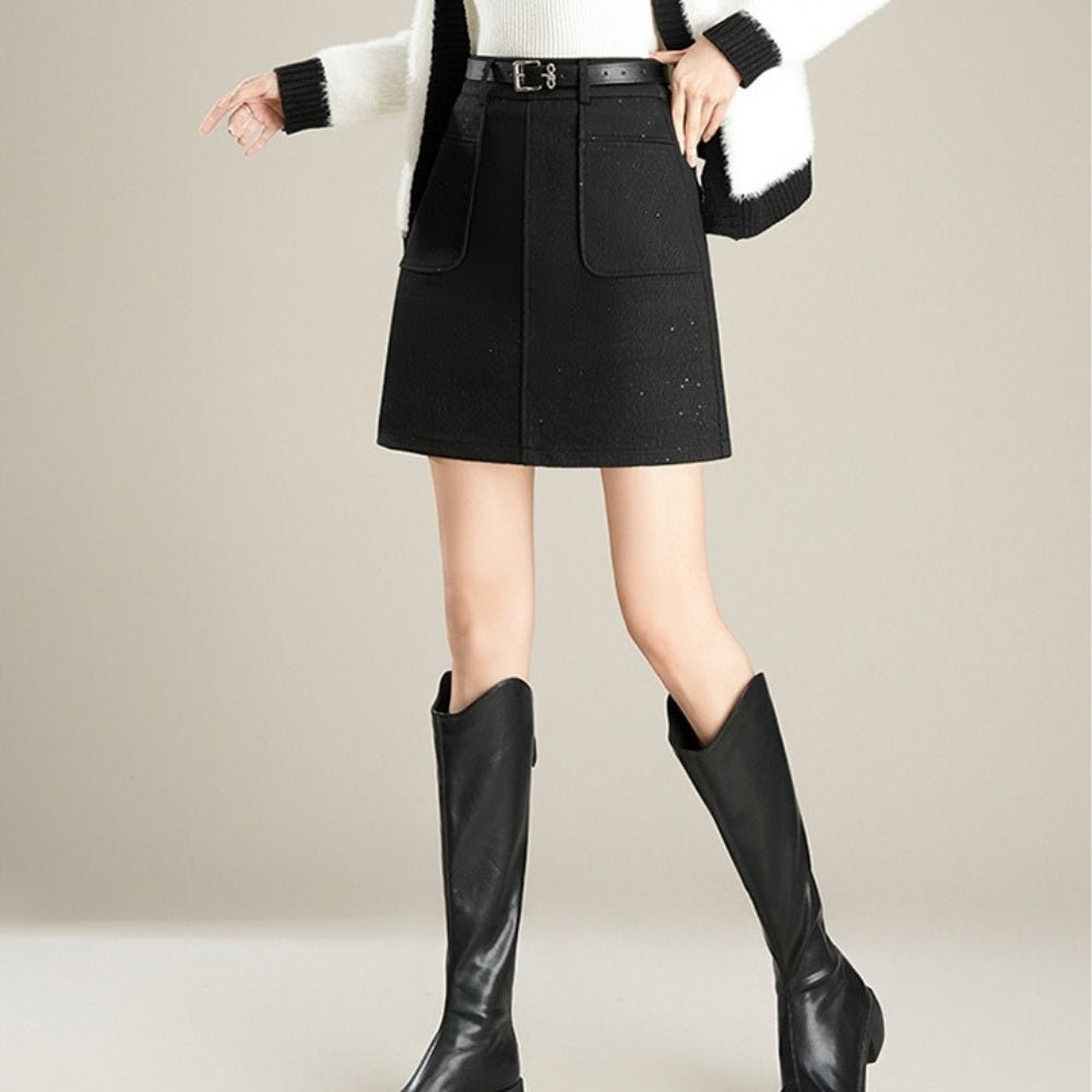 ベルト付き台形ミニスカート｜オフィスカジュアル レディース 通販【ミレジェネ】