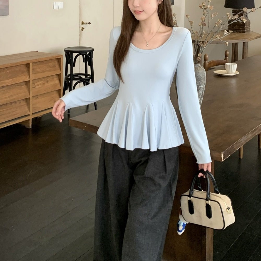 ペプラムリブカットソートップス｜オフィスカジュアル レディース 通販【ミレジェネ】