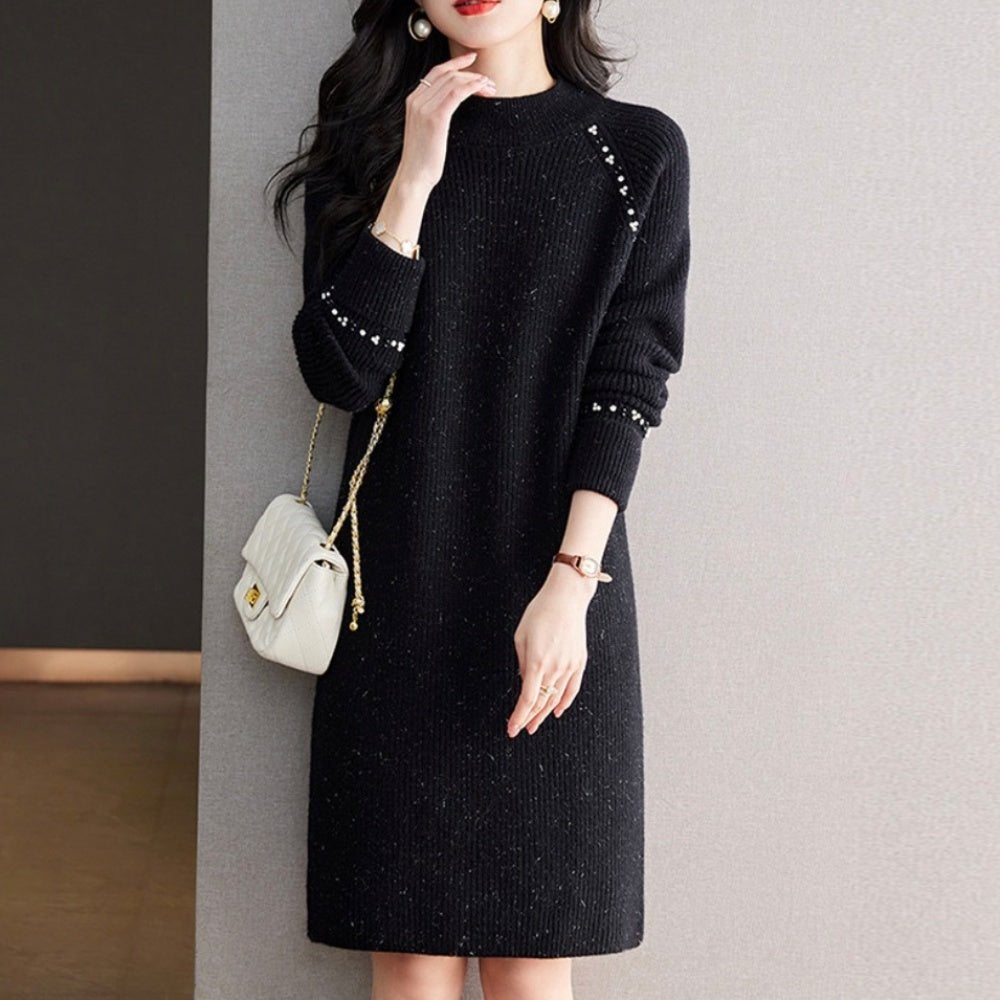 装飾付ニットワンピース｜オフィスカジュアル レディース 通販【ミレジェネ】