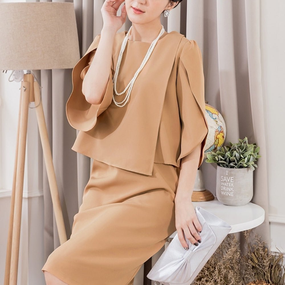 七分袖ツーピースドレス｜オフィスカジュアル レディース 通販【ミレジェネ】