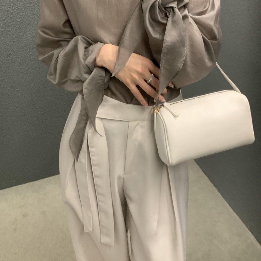 ロングベルト付きワイドストレートパンツ｜オフィスカジュアル レディース 通販【ミレジェネ】