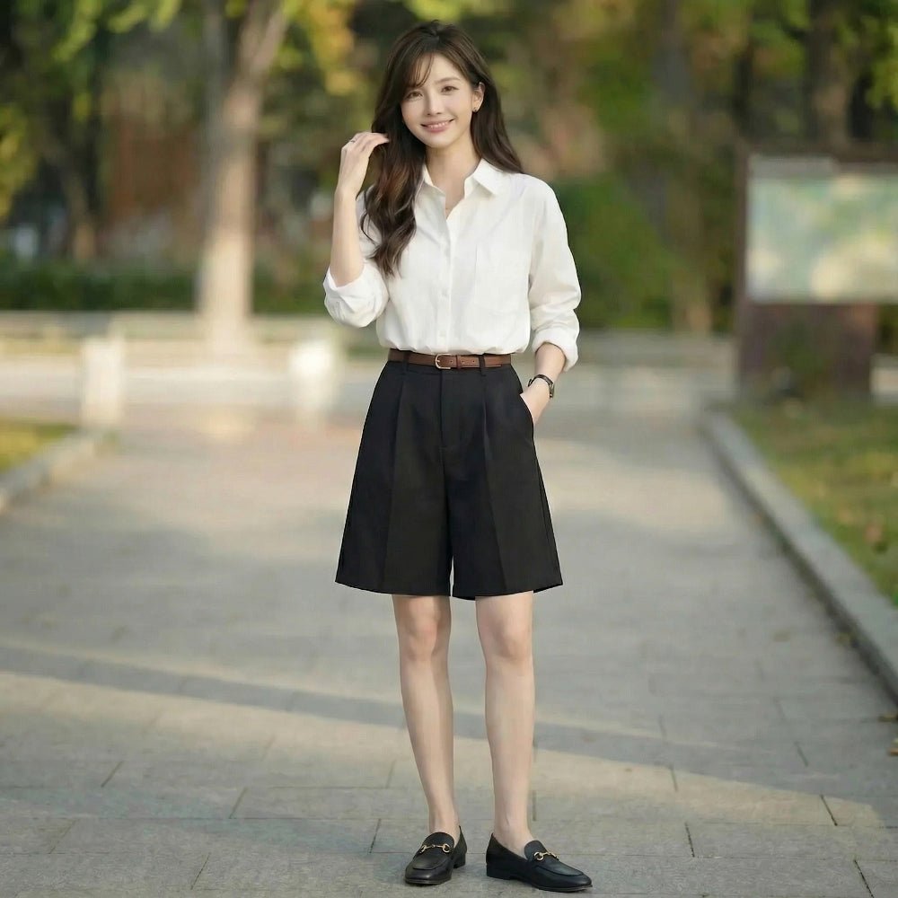 コットンリネンハーフパンツ｜オフィスカジュアル レディース 通販【ミレジェネ】