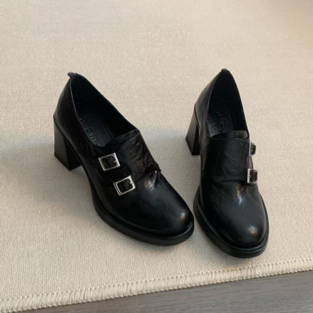 モンクストラップ太ヒールシューズ｜オフィスカジュアル レディース 通販【ミレジェネ】