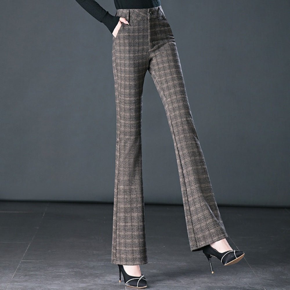 チェック柄フレアパンツ｜オフィスカジュアル レディース 通販【ミレジェネ】