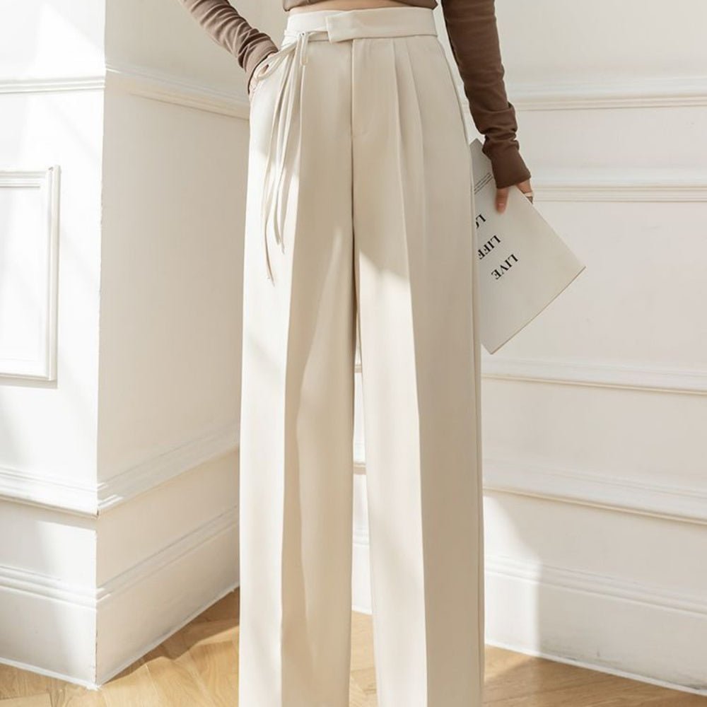 サイドリボンスラックスパンツ｜オフィスカジュアル レディース 通販【ミレジェネ】