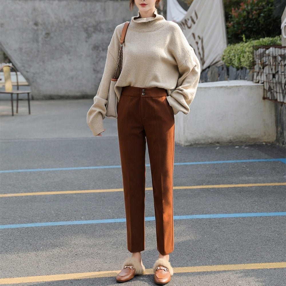 ウール地クロップドパンツ｜オフィスカジュアル レディース 通販【ミレジェネ】