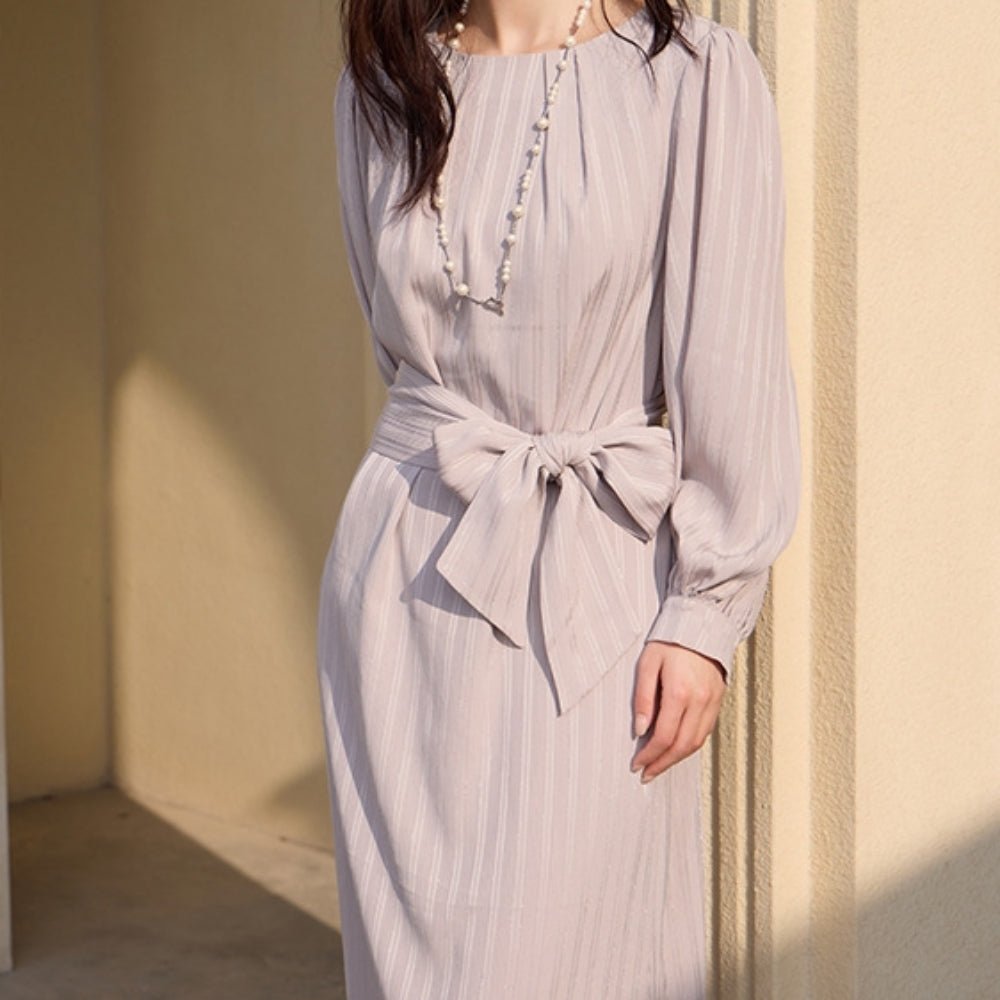 パフスリーブエレガントワンピース｜オフィスカジュアル レディース 通販【ミレジェネ】