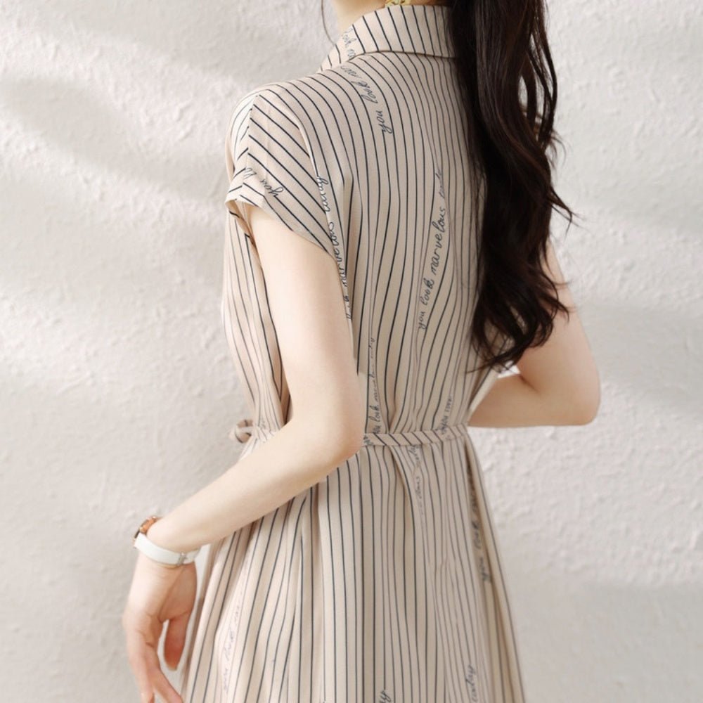 英字プリントシャツワンピース｜オフィスカジュアル レディース 通販【ミレジェネ】