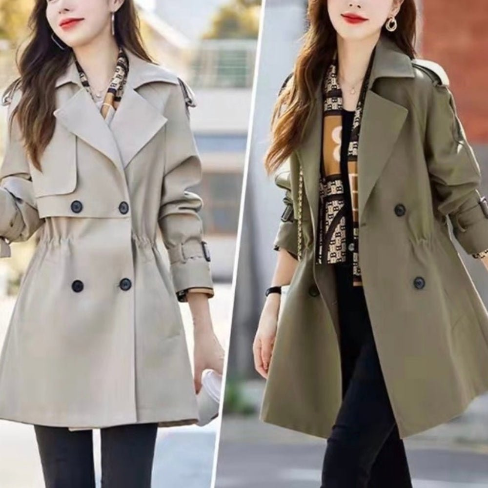 courreges クレージュ 金ボタン レザー トレンチコート ヴィーガンレザートリム2WAYトレンチコート（トレンチコート