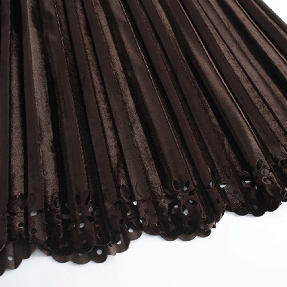 ベルベットプリーツロングスカート｜オフィスカジュアル レディース 通販【ミレジェネ】