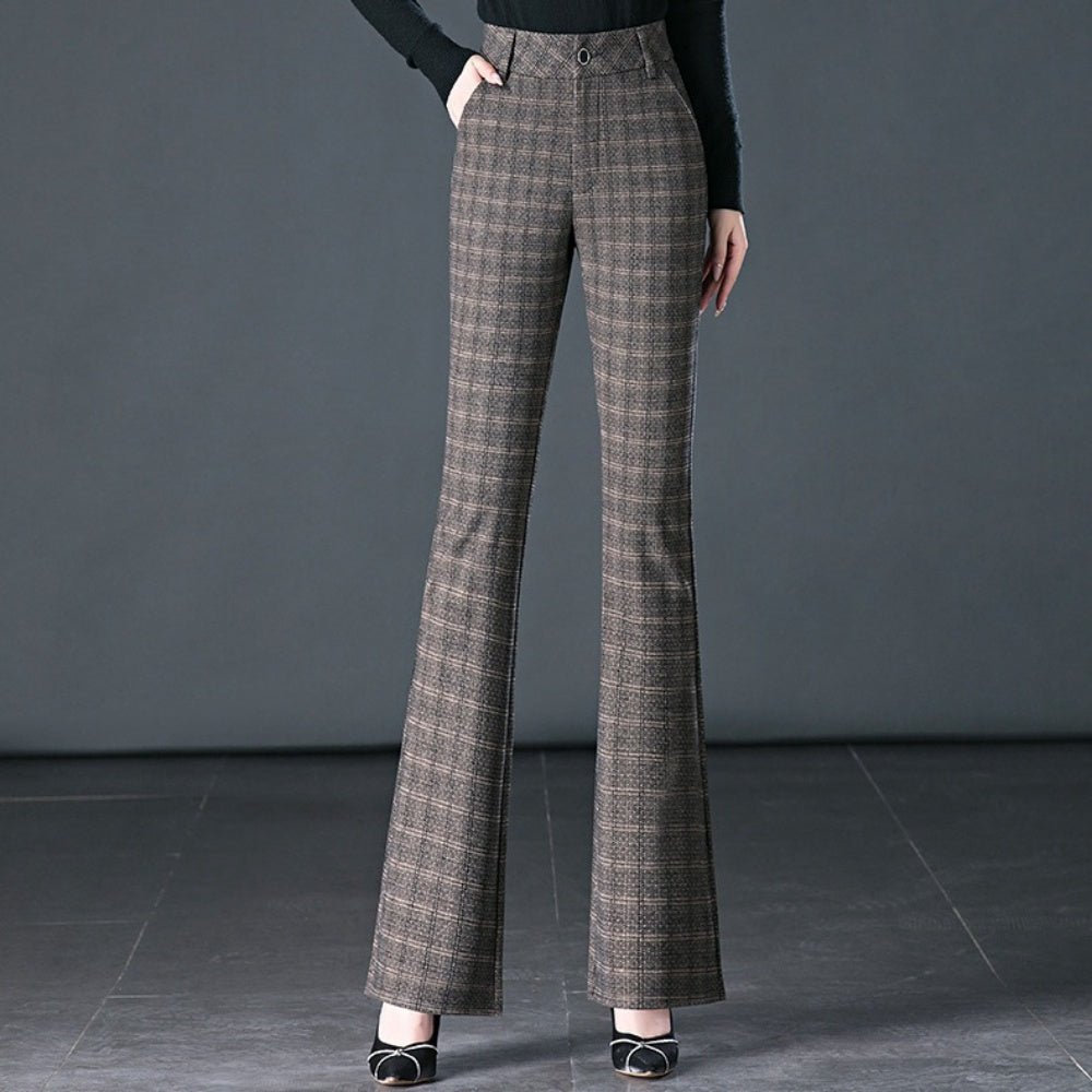 チェック柄フレアパンツ｜オフィスカジュアル レディース 通販【ミレジェネ】