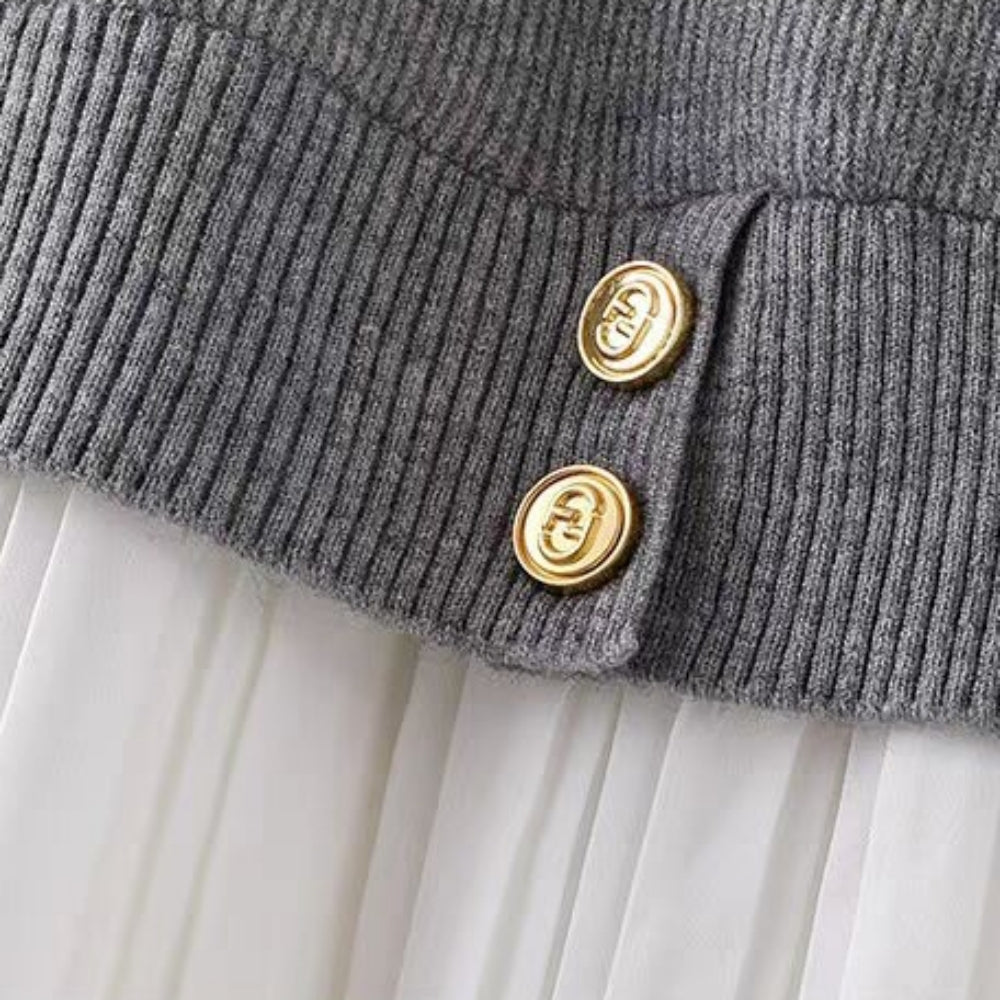 見せかけニットプリーツブラウス｜オフィスカジュアル レディース 通販【ミレジェネ】