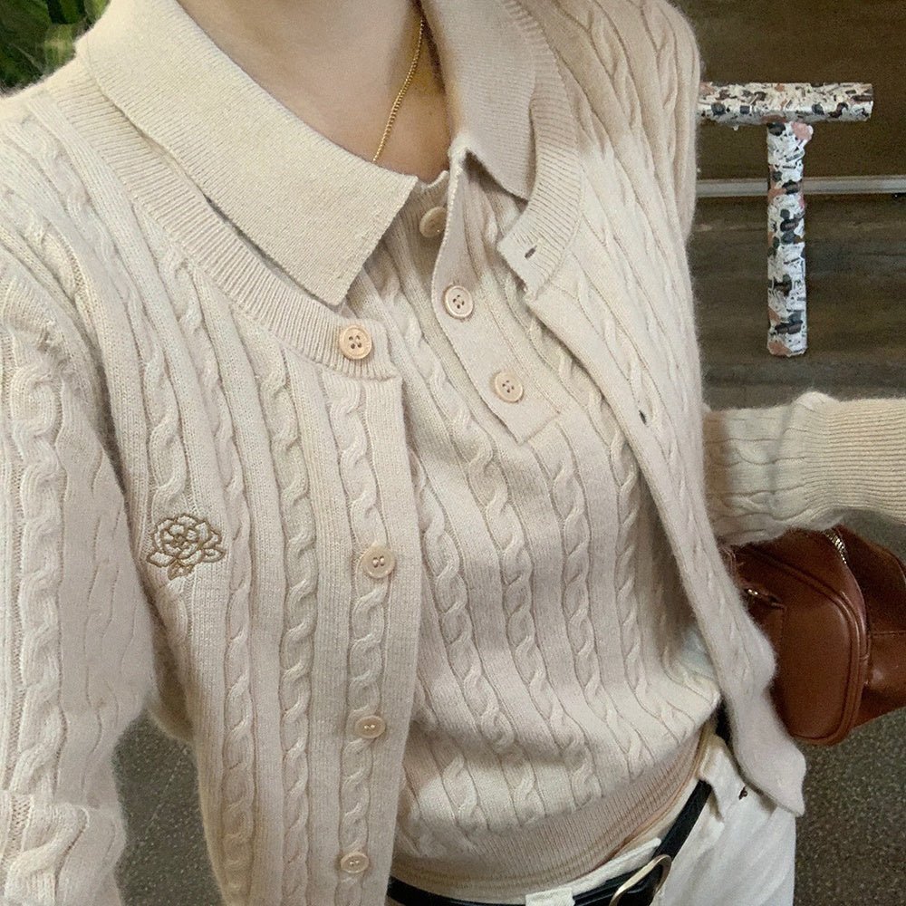 ケーブルニットポロ｜オフィスカジュアル レディース 通販【ミレジェネ】