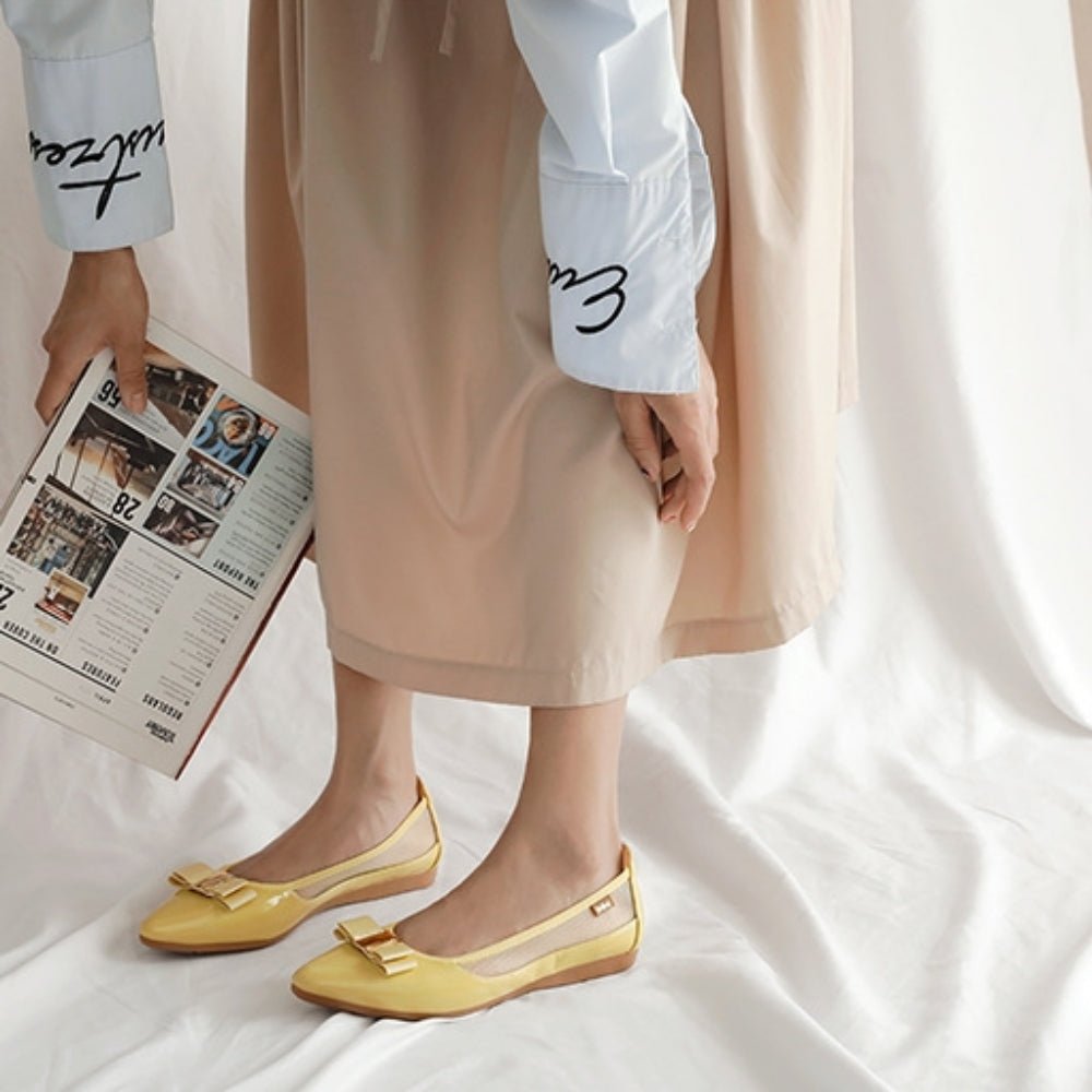 サイドメッシュフラットパンプス｜オフィスカジュアル レディース 通販【ミレジェネ】