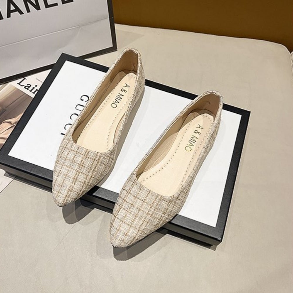 シンプルツイードフラットパンプス｜オフィスカジュアル レディース 通販【ミレジェネ】