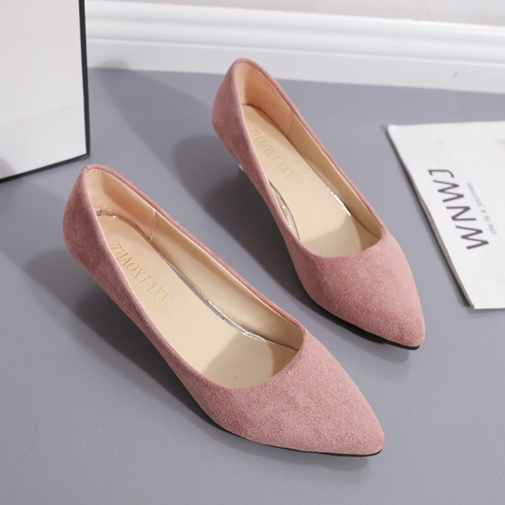 靴　パンプス　ピンク　22.5 フラット ビジューバックル パンプス （ピンク サテン） -Emma Francis