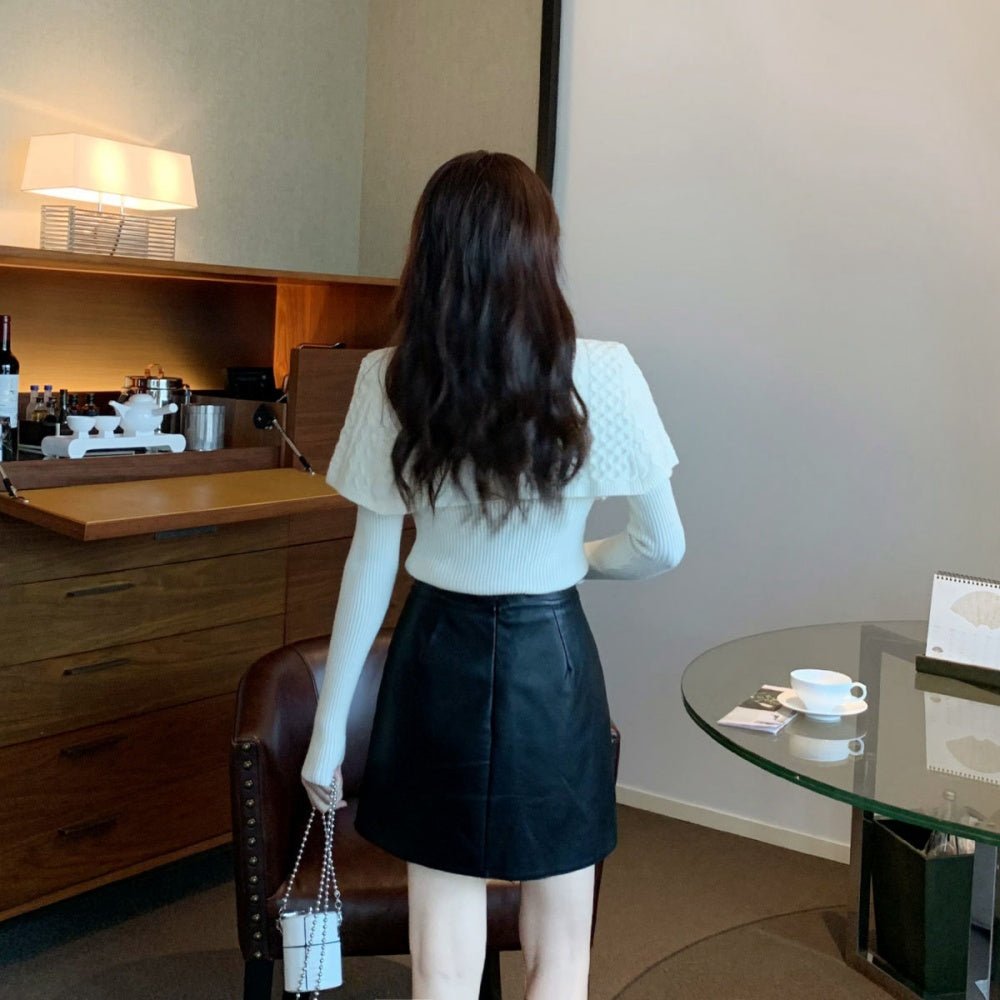 ケーブルニットケープアンサンブル｜オフィスカジュアル レディース 通販【ミレジェネ】