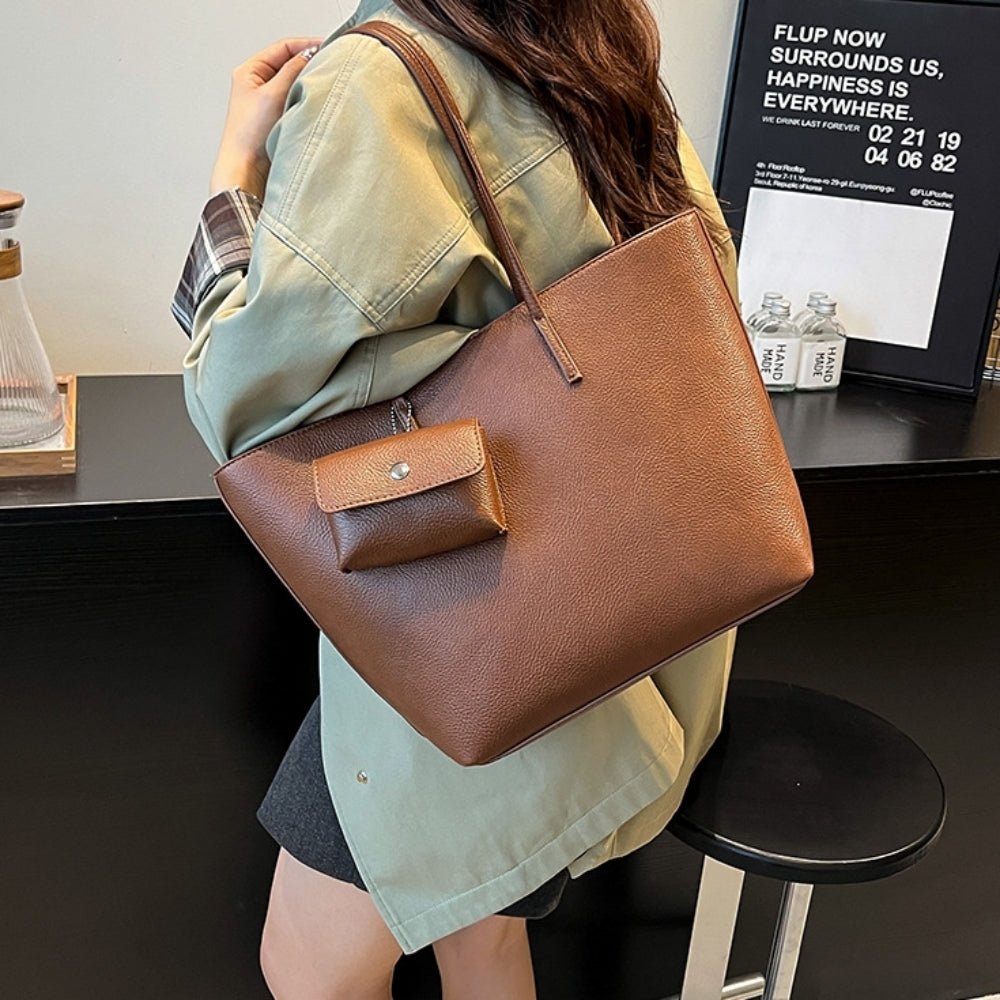 ミニポーチ付きソフトレザー調トートバッグ｜オフィスカジュアル レディース 通販【ミレジェネ】