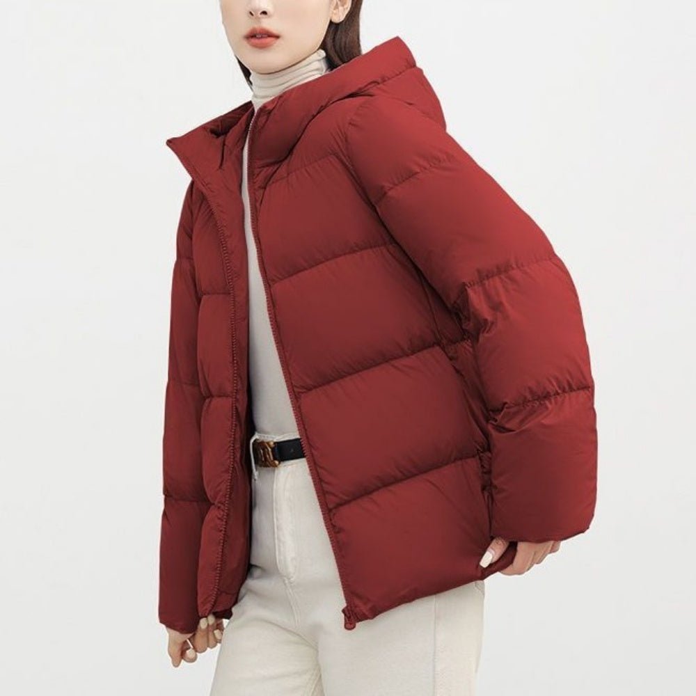 フード付きショートダウンジャケット｜オフィスカジュアル レディース 通販【ミレジェネ】