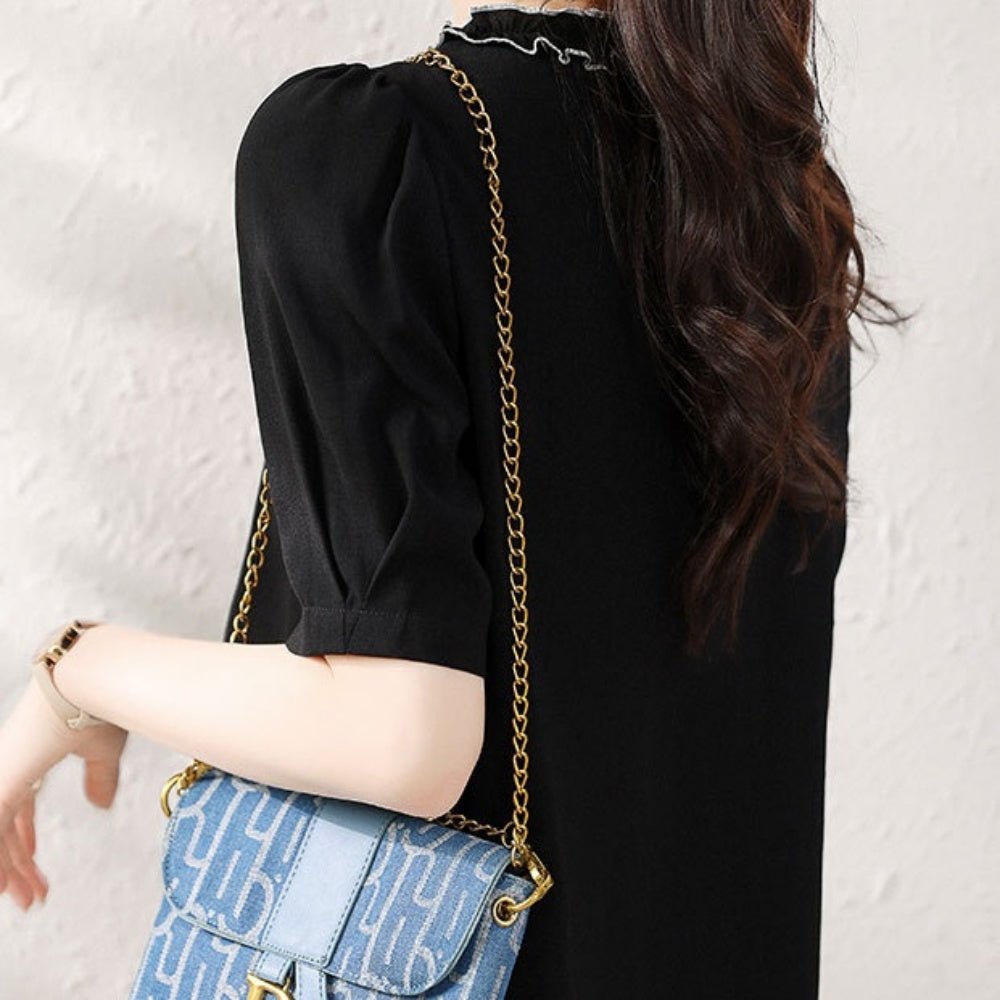 フリル襟配色ブラウス｜オフィスカジュアル レディース 通販【ミレジェネ】