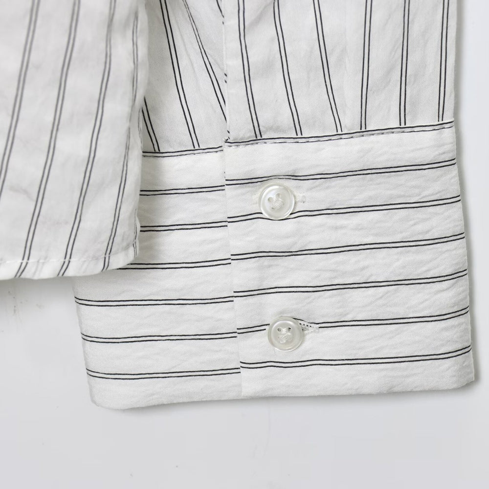 フラワーレースストライプシャツ｜オフィスカジュアル レディース 通販【ミレジェネ】