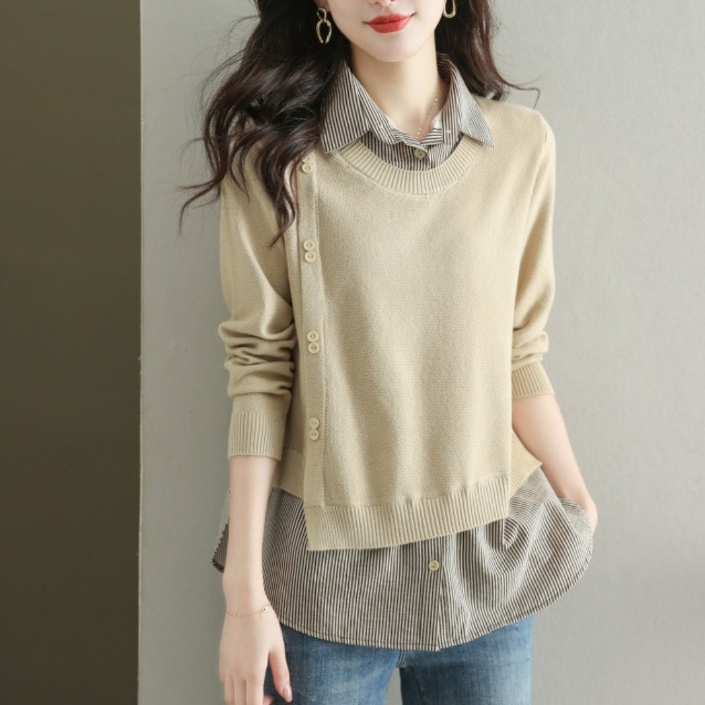 フェイクレイヤードニット｜オフィスカジュアル レディース 通販【ミレジェネ】