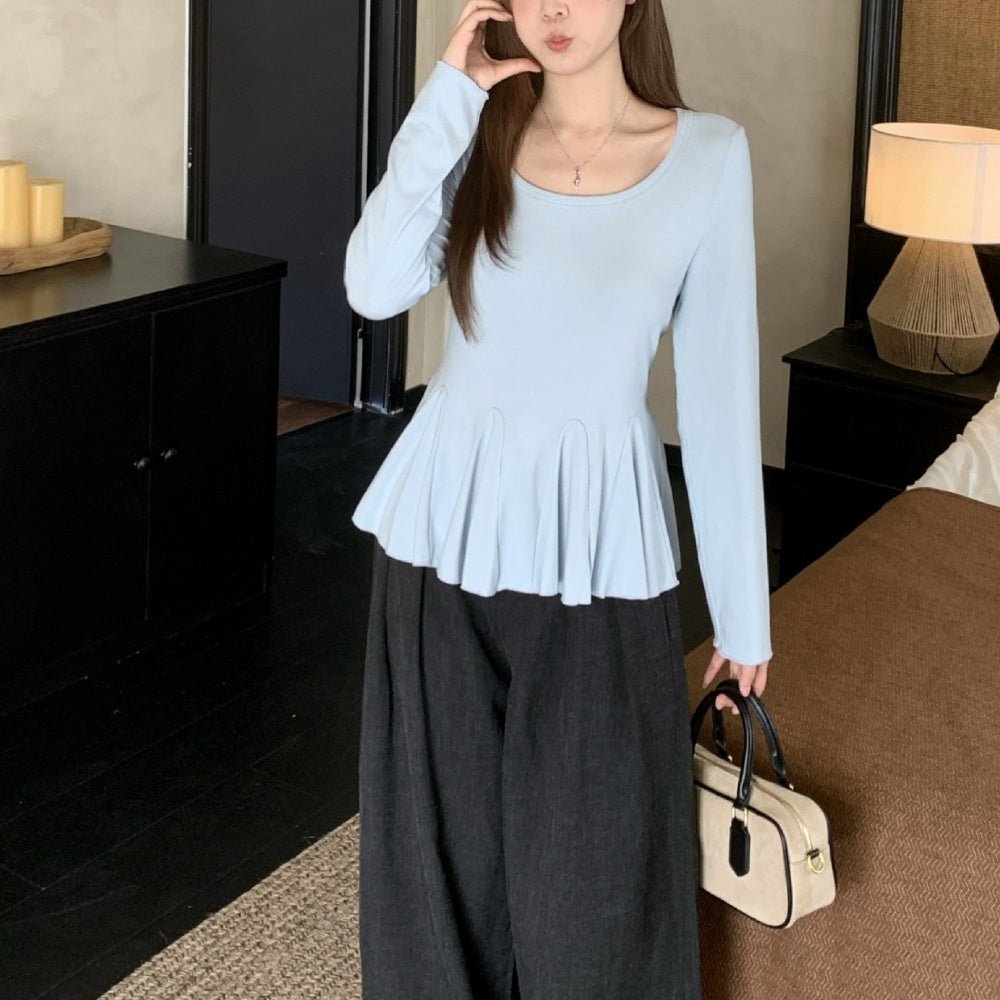 ペプラムリブカットソートップス｜オフィスカジュアル レディース 通販【ミレジェネ】