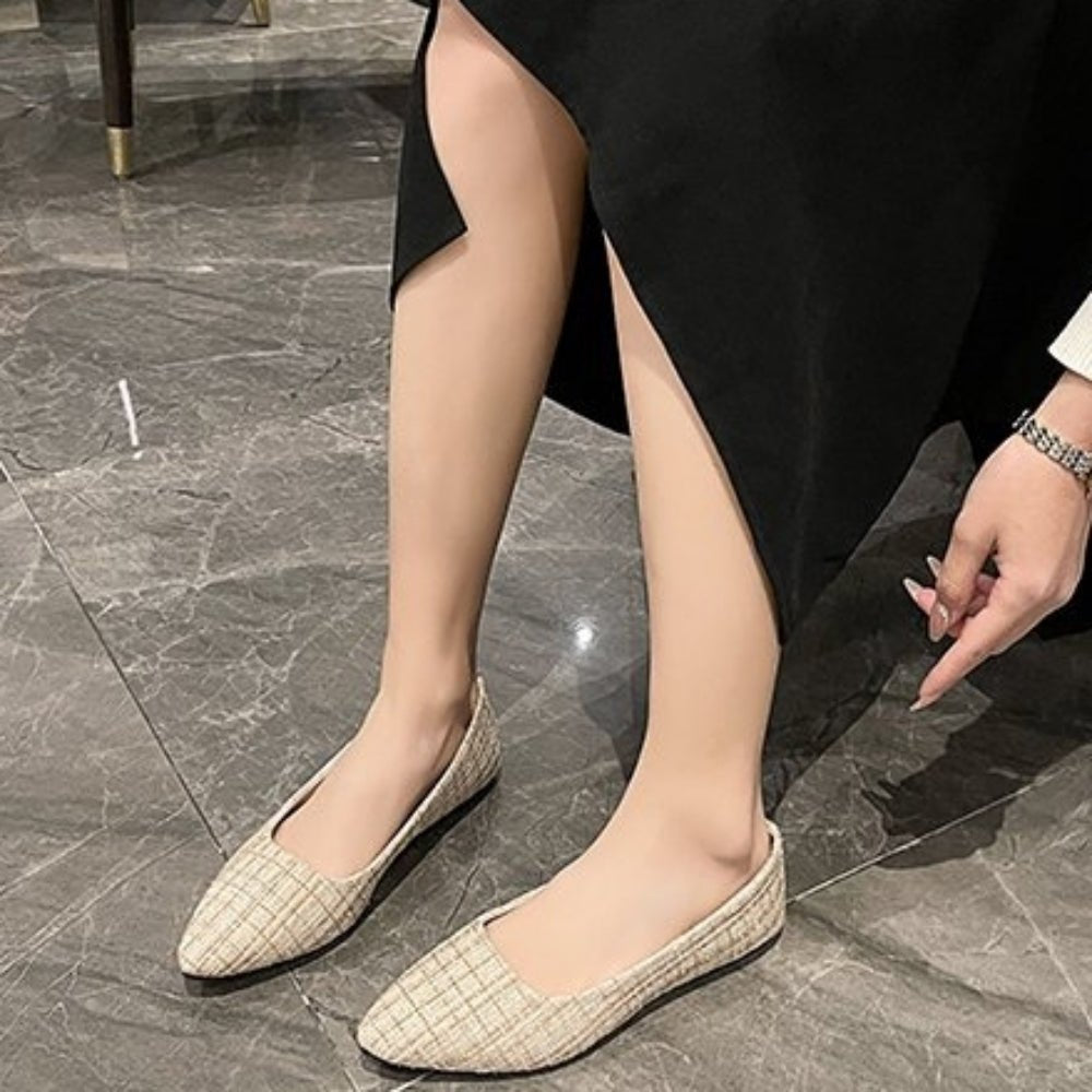 シンプルツイードフラットパンプス｜オフィスカジュアル レディース 通販【ミレジェネ】