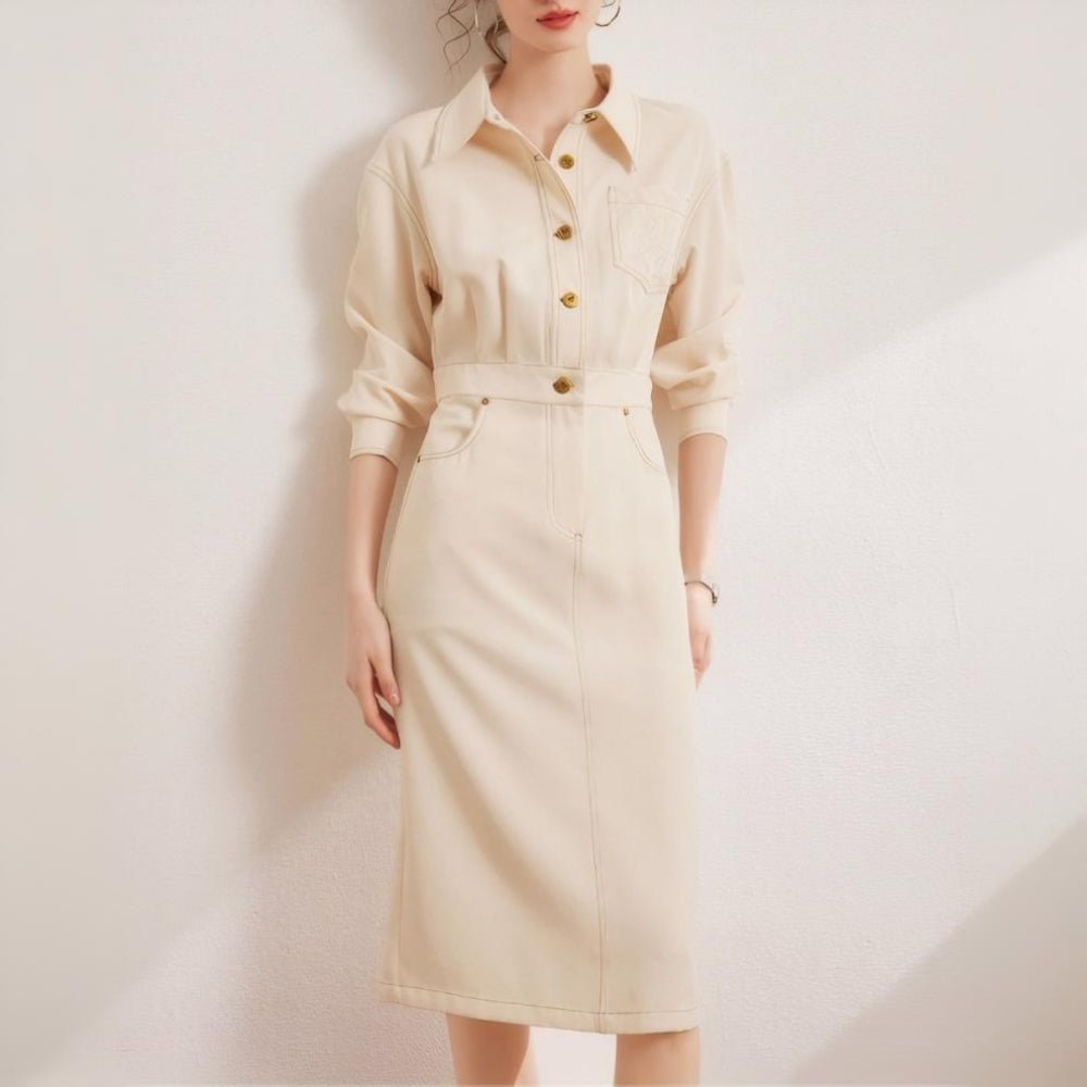 ウエストスリムシャツワンピース｜オフィスカジュアル レディース 通販【ミレジェネ】